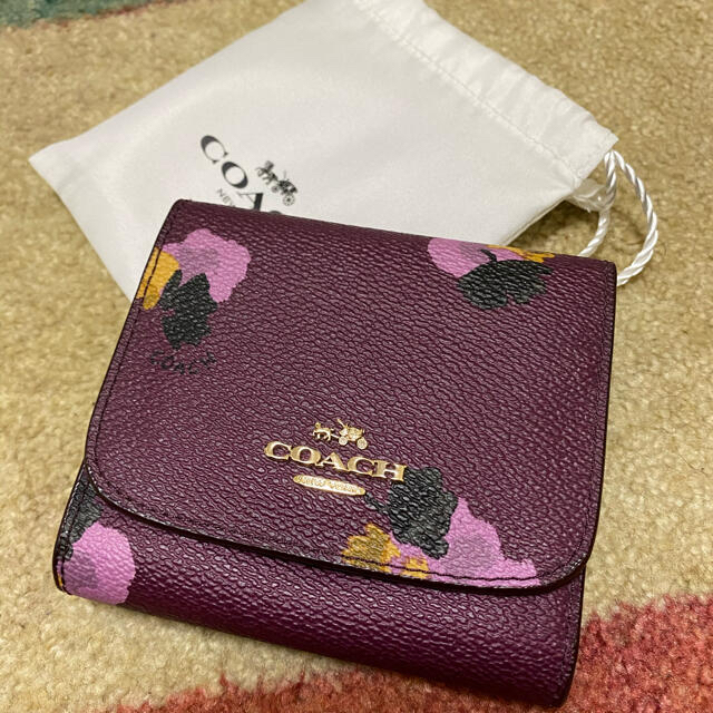 財布【coach】三つ折り財布 F53758 プラム IM/Purple