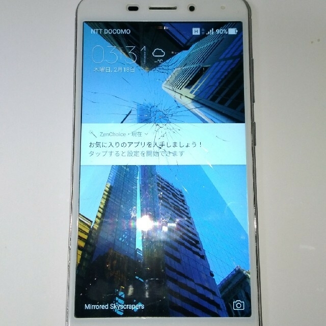 ASUS(エイスース)の⑭zenfone3 leser simフリー　画面割れ スマホ/家電/カメラのスマートフォン/携帯電話(スマートフォン本体)の商品写真