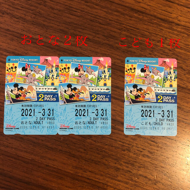 ディズニーリゾートライン　切符 チケットの施設利用券(遊園地/テーマパーク)の商品写真