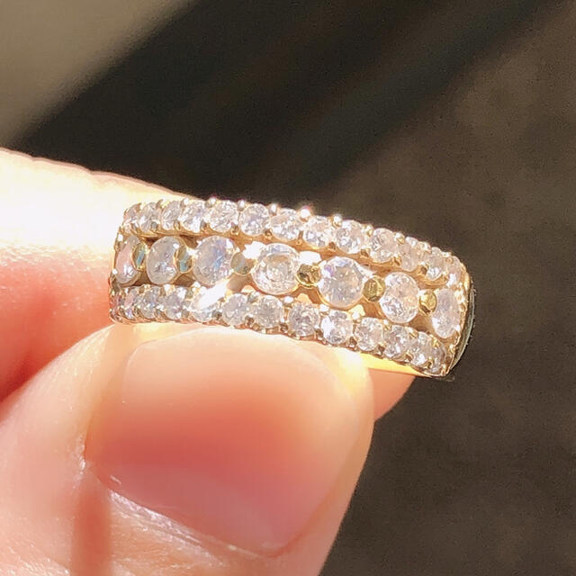 人気TOP ダイヤモンドリング ☆1ct☆眩い輝き 指輪 イエロー yg k18
