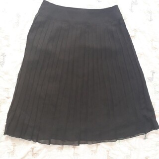 黒　プリーツスカート　36サイズ(ひざ丈スカート)