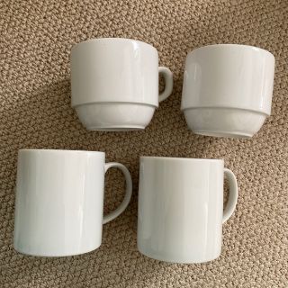 ポーセラーツ　ヴォーグ　新品　マグカップ　スープカップ　白磁　白　4つセット(食器)