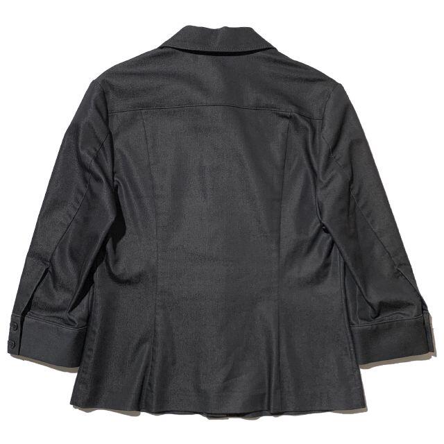 UNTITLED(アンタイトル)のアンタイトル コットンシャツ ブラウス 7分袖 羽織り 黒 ツヤあり 大人可愛い レディースのトップス(シャツ/ブラウス(長袖/七分))の商品写真