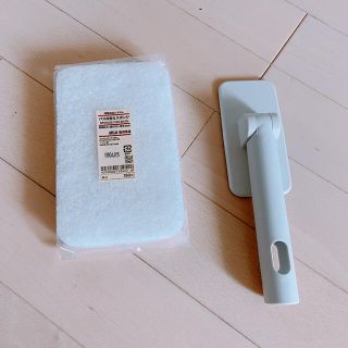 ムジルシリョウヒン(MUJI (無印良品))の新品バス用替えスポンジ+取手【無印良品】(タオル/バス用品)