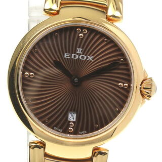 エドックス(EDOX)の箱保付き【EDOX】エドックス LaPassion デイト 57002 クォーツ レディース(腕時計)