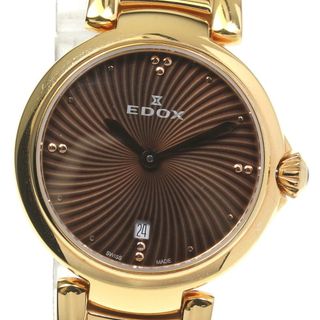 エドックス(EDOX)の箱保付き【EDOX】エドックス LaPassion デイト 57002 クォーツ レディース【ev20】(腕時計)