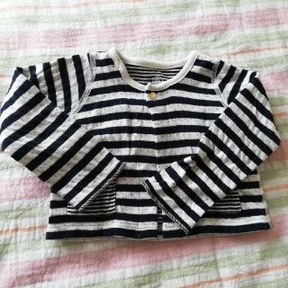 プチバトー(PETIT BATEAU)のPETIT BATEAU　プチバトー　ボーダー　カーディガン　3m/60cm(カーディガン/ボレロ)