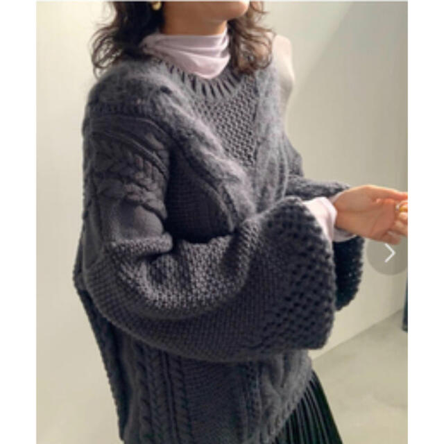 TWIN YARN CABLE KNIT ameri vintage ニット