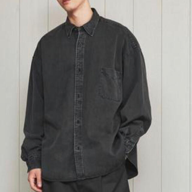 H beauty&youth BLACK DENIM SHIRT