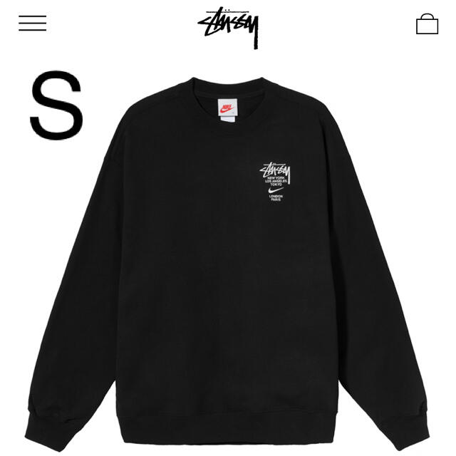 NIKE STUSSY クルーネック ブラック S