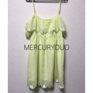 マーキュリーデュオ(MERCURYDUO)のマーキュリーデュオシェル刺繍オフショルワンピース(ミニワンピース)