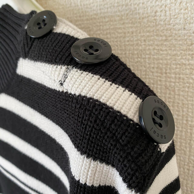 日本最大級の通販サイト Stripe Knit Pullover OFF WHITE×BLACK