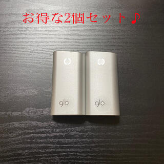 グロー(glo)のG1708番 glo 純正 本体 2本 銀 シルバー(タバコグッズ)