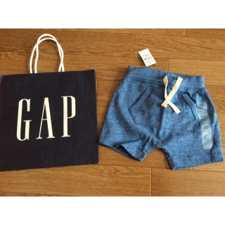 ベビーギャップ(babyGAP)の新品未使用タグ付GAPインディゴウエストゴムポケットショートパンツ★ブルー男の子(パンツ/スパッツ)