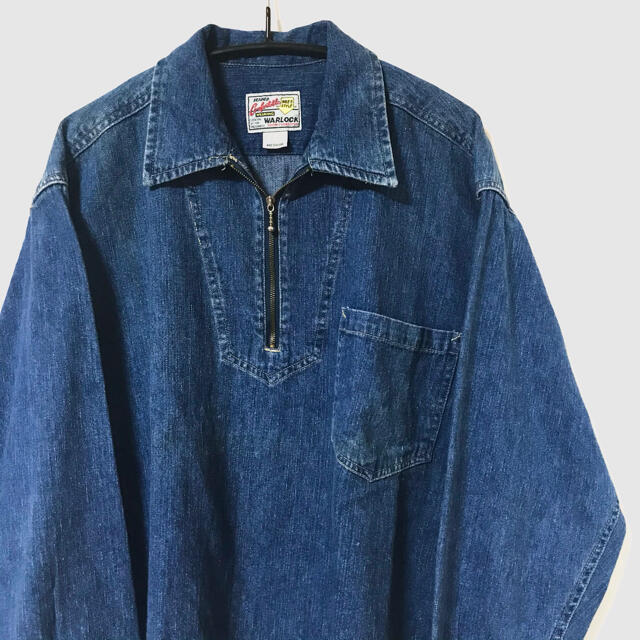 海外花系 90s ヴィンテージ ビンテージ デニム プルオーバー ハーフ