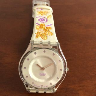 スウォッチ(swatch)の最終★花柄★スウォッチ　スキン　腕時計　レディース(腕時計)