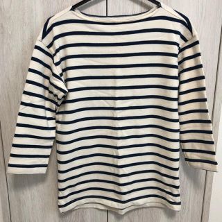 ギャップ(GAP)の使用1回‼️GAPホワイトストライプ7分丈シャツ‼️(Tシャツ/カットソー(七分/長袖))