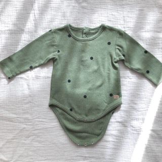 キャラメルベビー&チャイルド(Caramel baby&child )のTiny Cottons ドット柄 リブロンパース 80 タイニーコットンズ(ロンパース)