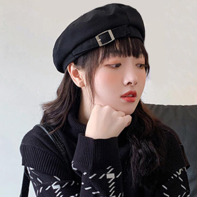 kangol  カンゴール ハンチング 帽子 黒 ベレー帽　韓国　ファッション