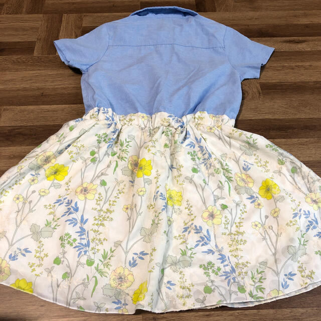 西松屋(ニシマツヤ)の【美品】半袖ワンピース　130cm キッズ/ベビー/マタニティのキッズ服女の子用(90cm~)(ワンピース)の商品写真