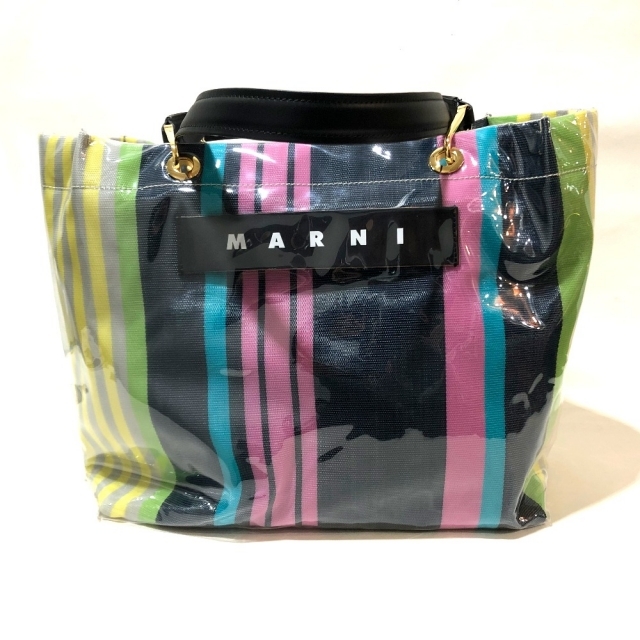 ファッションなデザイン Marni マルチカラー ストライプ トートバッグ