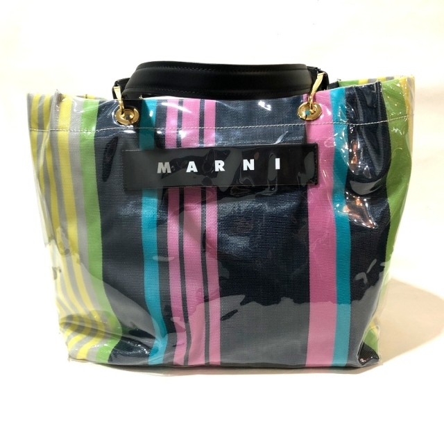 半額】 未使用 Marni マルニ マルチカラー ストライプ トートバッグ ショルダーバッグ トートバッグ