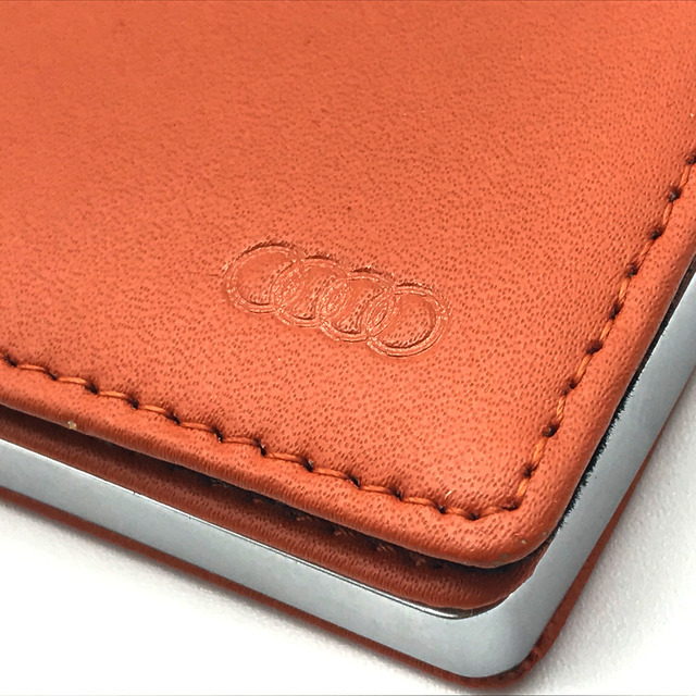 AUDI(アウディ)のアウディ Audi ノベルティ ビジネスアイテム 小物 カード入れ 名刺入れ カードケース レザー ブラウン メンズのファッション小物(折り財布)の商品写真