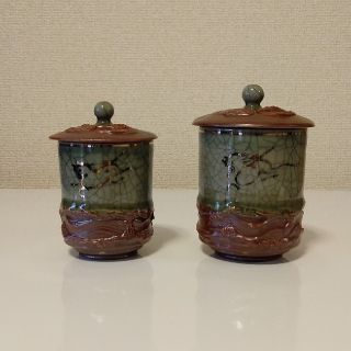 大堀相馬焼　夫婦湯呑みセット　木箱入り(食器)