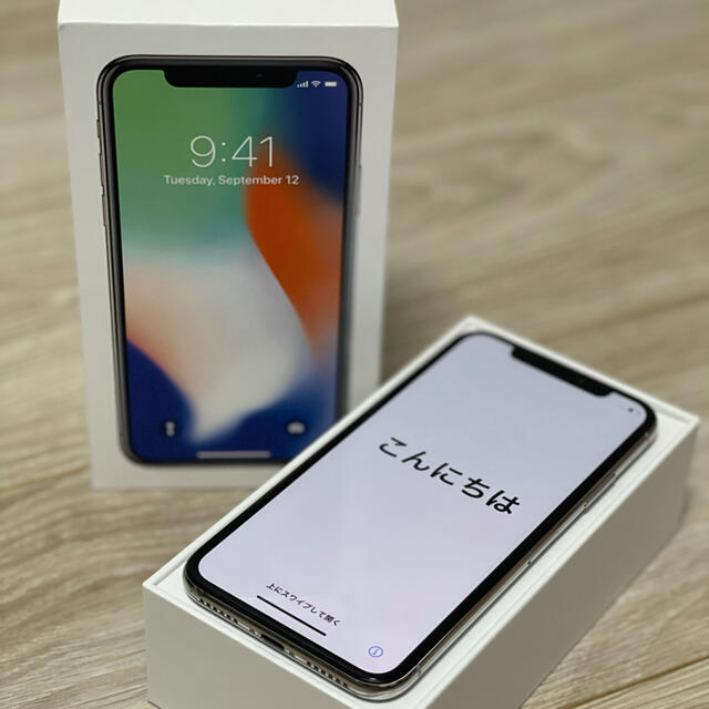 iPhone X / 10, 64GB, シルバー(Silver), 美品