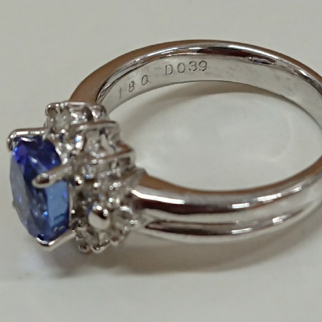 プラチナ Pt900 リング ダイヤ 0,39ct 青色石 1,8ct 美品 レディースのアクセサリー(リング(指輪))の商品写真