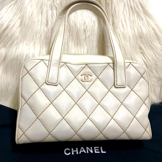 専用　CHANEL♡ワイルドステッチ♡ハンドバッグ♡正規品♡本物♡ホワイト系レディース