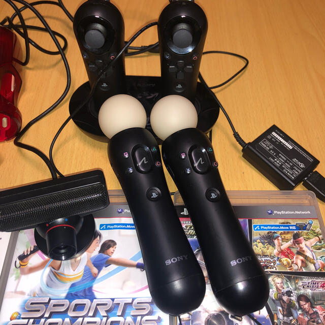 PlayStation3(プレイステーション3)のプレステ3 PlayStation Move カメラ　充電スタンド　ソフト3本 エンタメ/ホビーのゲームソフト/ゲーム機本体(その他)の商品写真