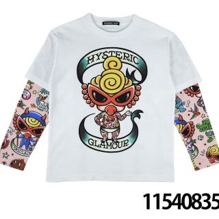 ヒステリックミニ(HYSTERIC MINI)のHysteric mini TATTOO柄長袖Tシャツ 白 110(Tシャツ/カットソー)