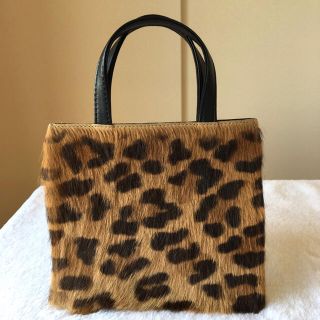 LOEWE  ヒョウ柄ハラコ\u0026羊革トート素材羊革