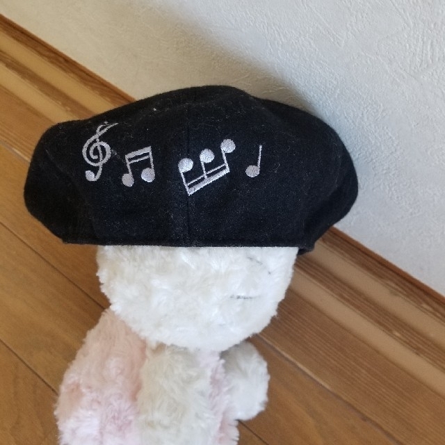 mezzo piano(メゾピアノ)のメゾピアノ☆黒 音符 ベレー帽 フリーサイズ（54-46） キッズ/ベビー/マタニティのこども用ファッション小物(帽子)の商品写真