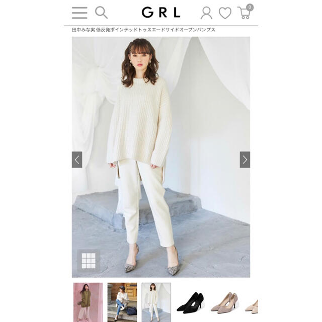 GRL(グレイル)のGRL 低反発ポインテッドトゥスエードサイドオープンパンプス  レディースの靴/シューズ(ハイヒール/パンプス)の商品写真