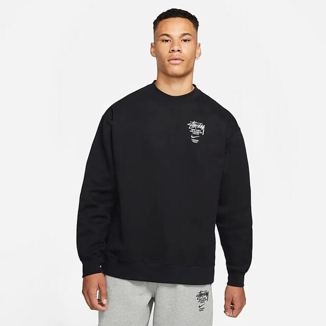 NIKE STUSSY フリース スウェット 黒 L 新品 ナイキ ステューシーL状態