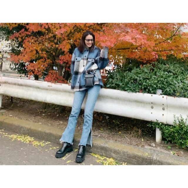 ZARA オーバーサイズチェック柄シャツジャケット ブルー ZARA オーバーサイズチェック柄シャツジャケット ブルー
