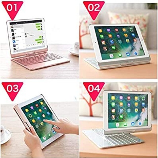 キーボード付きカバーiPad6/iPad5/iPadAir/iPadair2等 スマホ/家電/カメラのスマホアクセサリー(iPadケース)の商品写真