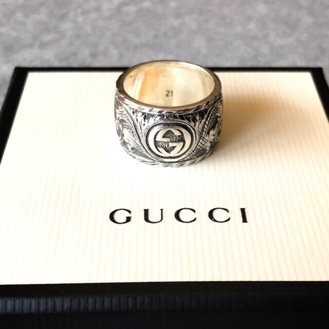 Gucci(グッチ)の<GUCCI> ガーデンシルバーリング Size 21号 メンズのアクセサリー(リング(指輪))の商品写真