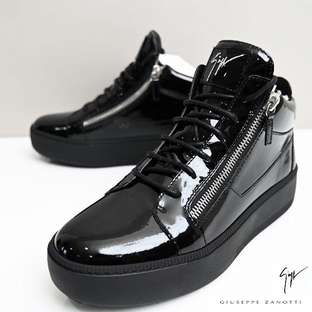 新品 GIUSEPPE ZANOTTI エナメルレザー ハイカットスニーカー