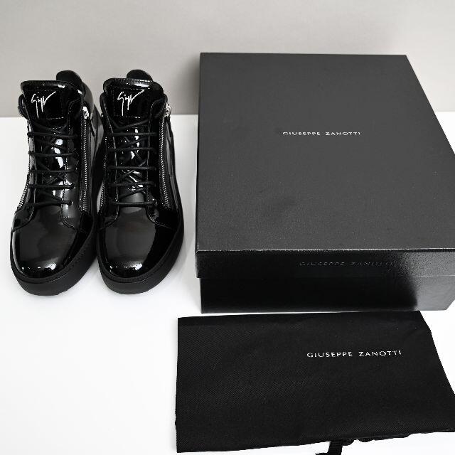 新品 GIUSEPPE ZANOTTI エナメルレザー ハイカットスニーカー 1