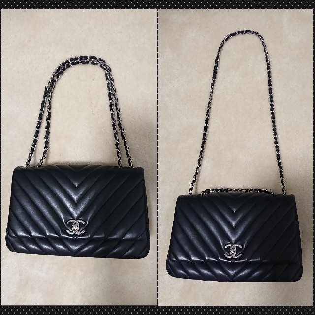 CHANEL(シャネル)のシャネル チェーン バッグ Vステッチ シェブロン 黒 ブラック 2way レディースのバッグ(ショルダーバッグ)の商品写真