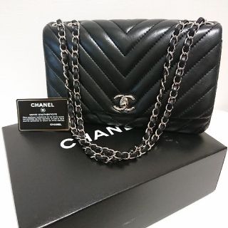 シャネル(CHANEL)のシャネル チェーン バッグ Vステッチ シェブロン 黒 ブラック 2way(ショルダーバッグ)