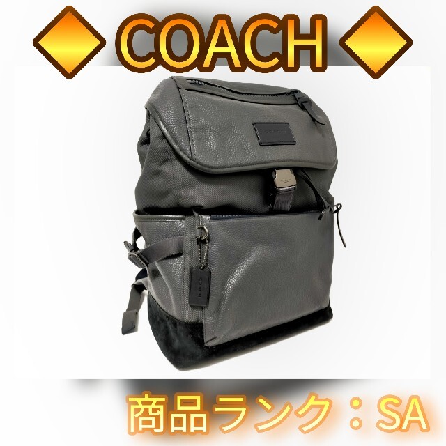 COACH コーチ レザー リュック グレー ブラック メンズ 大容量 美品