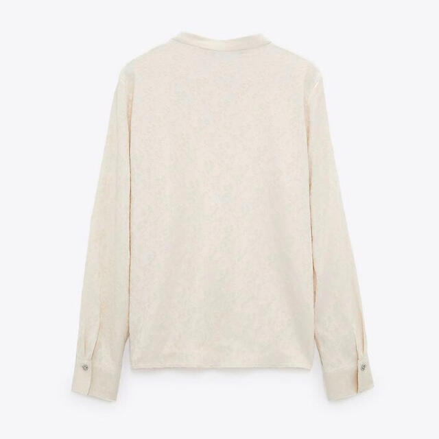 ZARA(ザラ)の春先取り＊ZARA ビジューボタン付きフリルブラウス レディースのトップス(シャツ/ブラウス(長袖/七分))の商品写真