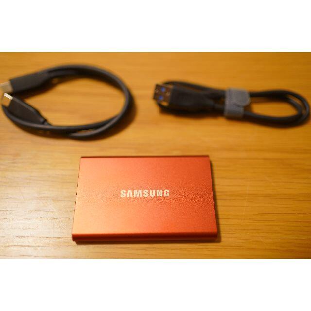 SAMSUNG T7 外付け SSD 1TB メタリックレッドスマホ/家電/カメラ