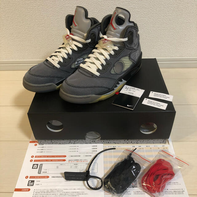 靴/シューズNIKE AIR JORDAN 5 OFF-WHITE