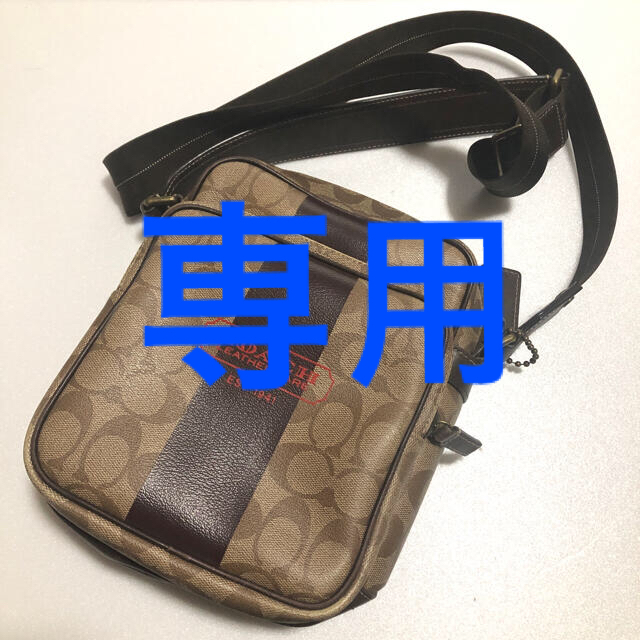 COACH(コーチ)のコーチ coach ミニショルダー シグネチャー PVC 茶×ベージュ メンズのバッグ(ショルダーバッグ)の商品写真