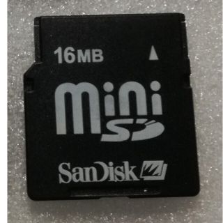 サンディスク(SanDisk)のミニSDカード中古　16MB(PC周辺機器)